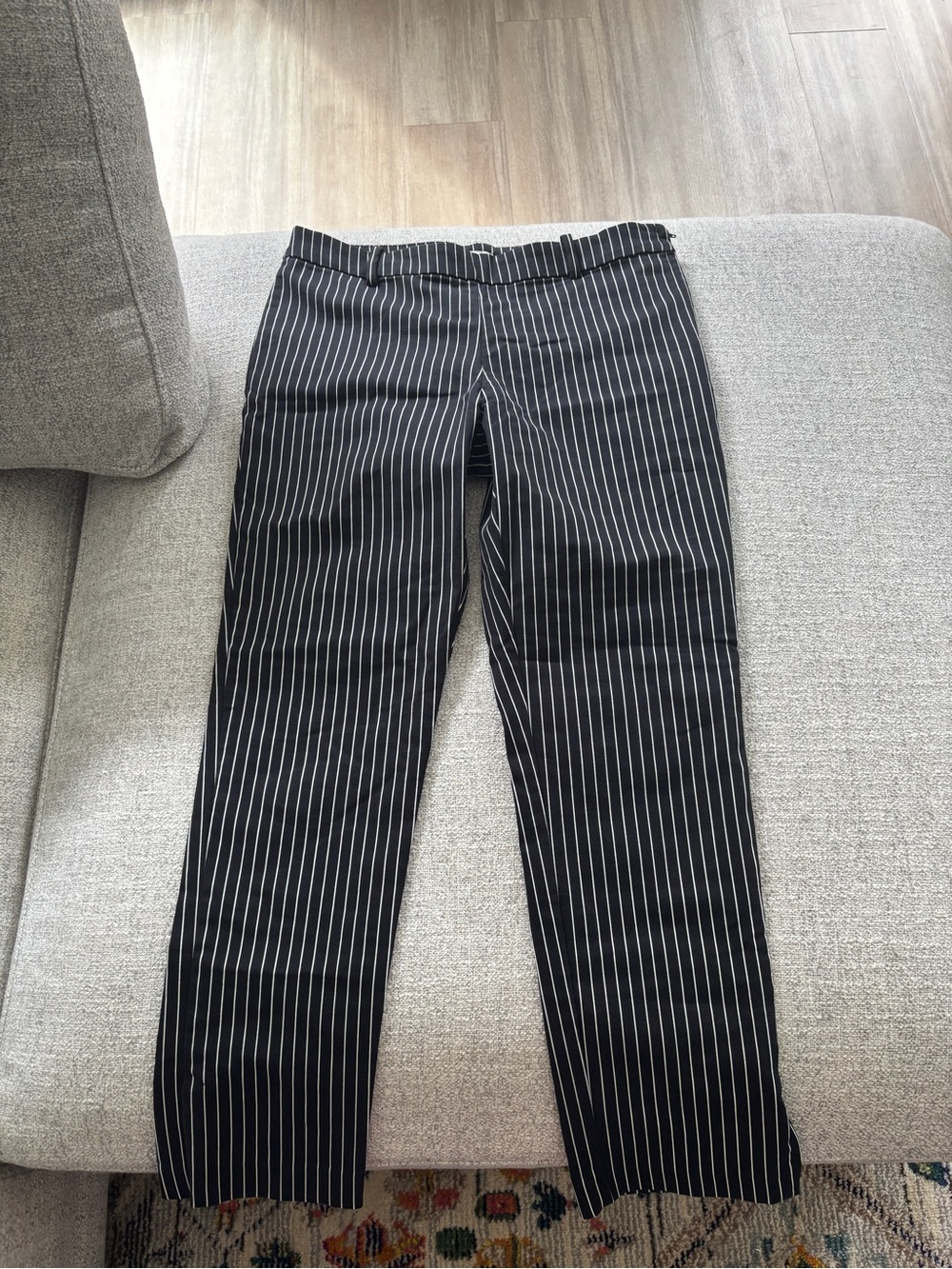 H&M Black Dress Pants with White Pinstripes